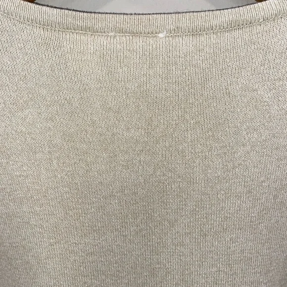 Emma James Beige White Floral Button Accents Knit Cardigan Sweater Women’s M - Picture 4 of 4